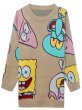 画像1: Women Sponge Bob Family Pullover Sweater Tunic Dress　スポンジボブファミリープルオーバーセーター　チュニック　ドレス (1)