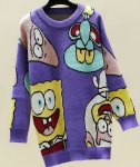 画像4: Women Sponge Bob Family Pullover Sweater Tunic Dress　スポンジボブファミリープルオーバーセーター　チュニック　ドレス (4)