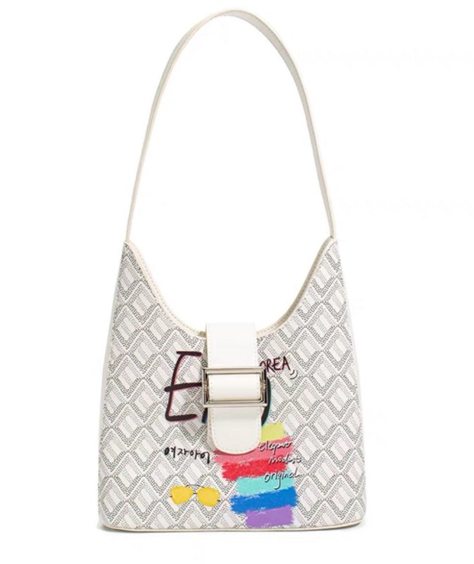 画像2: graffiti underarm  Shoulder tote Bag　グラフィックペイントアンダーアームバッグトート ショルダーバッグ  (2)