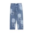 画像1: Unisex men' sold patch jeans pants  ユニセックス男女兼用オールドパッチデニム パンツ ジーンズ (1)