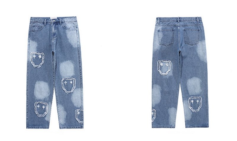 画像5: Unisex men' sold patch jeans pants  ユニセックス男女兼用オールドパッチデニム パンツ ジーンズ (5)