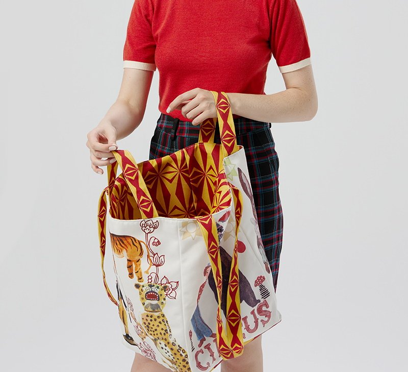 画像6: circus paradise cartoonShoulder tote Bag サーカスパラダイスグラフィックトートショルダーバッグ  (6)