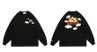 画像3: unisex cartoon sun print loose long-sleeved t-shirt　男女兼用 ユニセックス サンフラワープリントTシャツ (3)