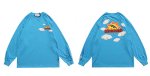 画像4: unisex cartoon sun print loose long-sleeved t-shirt　男女兼用 ユニセックス サンフラワープリントTシャツ (4)