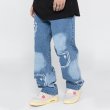 画像2: Unisex men' sold patch jeans pants  ユニセックス男女兼用オールドパッチデニム パンツ ジーンズ (2)