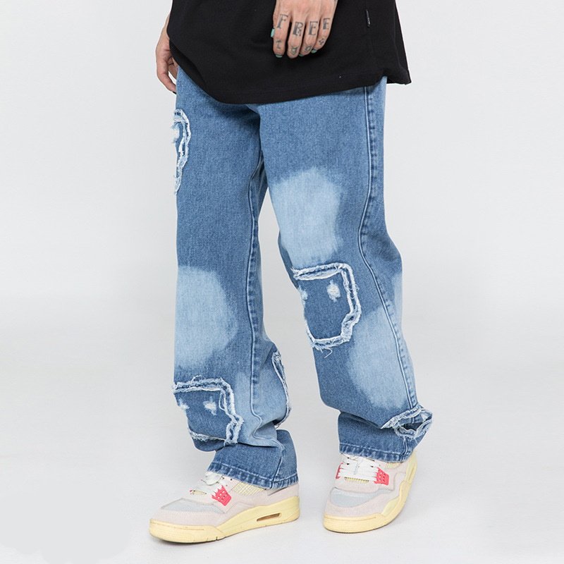 画像2: Unisex men' sold patch jeans pants  ユニセックス男女兼用オールドパッチデニム パンツ ジーンズ (2)