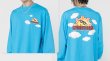 画像7: unisex cartoon sun print loose long-sleeved t-shirt　男女兼用 ユニセックス サンフラワープリントTシャツ (7)