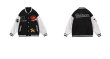 画像4: Heart & Alphabet Logo Emblem Stajan baseball uniform jacket blouson ユニセッ クス男女兼用ハート＆アルファベットロゴエンブレム スタジャン ジャンパー ジャケット ブルゾン (4)