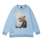 画像4: unisex cute bear cartoon print loose long-sleeved Sweat pullover　男女兼用 ユニセックス キュートベア 熊プリントスウェット トレーナー (4)