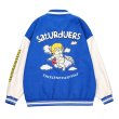 画像1: Angel baby baseball uniform jacket blouson ユニセッ クス男女兼用エンジェルベビー刺繍スタジャン ジャンパー ジャケットブルゾン (1)