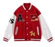 画像1: Heart & Alphabet Logo Emblem Stajan baseball uniform jacket blouson ユニセッ クス男女兼用ハート＆アルファベットロゴエンブレム スタジャン ジャンパー ジャケット ブルゾン (1)