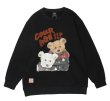 画像1: unisex cute bear cartoon print loose long-sleeved Sweat pullover　男女兼用 ユニセックス キュートベア 熊プリントスウェット トレーナー (1)