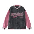 画像2: denim baseball uniform jacket blouson ユニセッ クス男女兼用デニムベイスボールジャンパー ジャケットブルゾン (2)