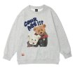 画像2: unisex cute bear cartoon print loose long-sleeved Sweat pullover　男女兼用 ユニセックス キュートベア 熊プリントスウェット トレーナー (2)