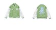 画像5: Care bear embroidery Stajan baseball uniform jacket blouson ユニセッ クス男女兼用 ベア 熊刺繡 スタジャン ジャンパー ジャケット ブルゾン (5)