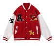 画像6: Heart & Alphabet Logo Emblem Stajan baseball uniform jacket blouson ユニセッ クス男女兼用ハート＆アルファベットロゴエンブレム スタジャン ジャンパー ジャケット ブルゾン (6)