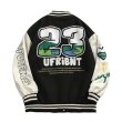 画像2: 23 Numbering embroidery Stajan baseball uniform jacket blouson ユニセッ クス男女兼用 23ナンバーリング刺繡 スタジャン ジャンパー ジャケット ブルゾン (2)