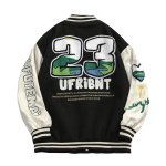 画像2: 23 Numbering embroidery Stajan baseball uniform jacket blouson ユニセッ クス男女兼用 23ナンバーリング刺繡 スタジャン ジャンパー ジャケット ブルゾン (2)