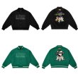 画像3: FFF Doncare Hip Hop Leathe Angel Embroidery Stajan baseball uniform jacket blouson ユニセッ クス男女兼用 エンジェル刺繡 スタジャン ジャンパー ジャケット ブルゾン (3)