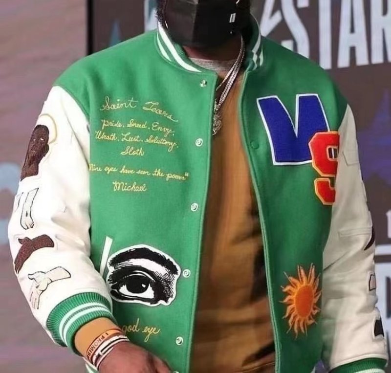 画像7: SAVIORembroidery Stajan baseball uniform jacket blouson ユニセッ クス男女兼用 SAVIOR救世主刺繡 スタジャン ジャンパー ジャケット ブルゾン (7)