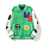 画像4: SAVIORembroidery Stajan baseball uniform jacket blouson ユニセッ クス男女兼用 SAVIOR救世主刺繡 スタジャン ジャンパー ジャケット ブルゾン (4)