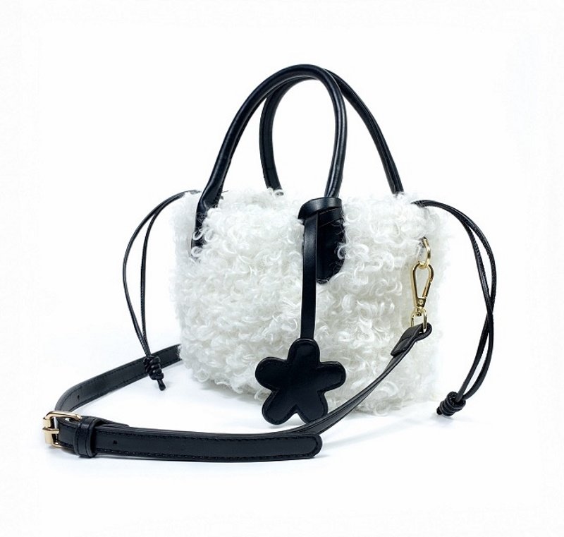 画像6: lamb wool Teddy plush tote shoulder bag ラムウールトートショルダーバッグ (6)