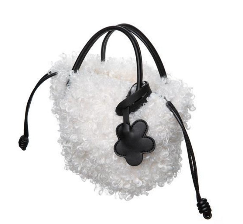 画像4: lamb wool Teddy plush tote shoulder bag ラムウールトートショルダーバッグ (4)