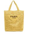 画像2: PARIS MLANO logo Hand-knitted net tote shoulder bag　PARIS MLANOロゴ 手編み網トートショルダーバッグ　かご籠バッグ (2)