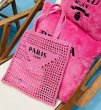 画像4: PARIS MLANO logo Hand-knitted net tote shoulder bag　PARIS MLANOロゴ 手編み網トートショルダーバッグ　かご籠バッグ (4)