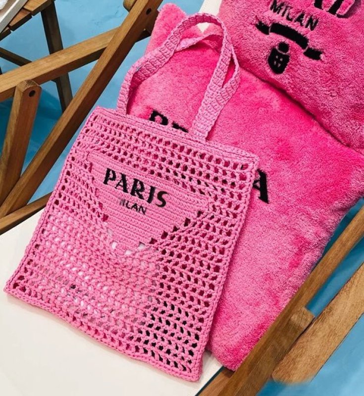 画像4: PARIS MLANO logo Hand-knitted net tote shoulder bag　PARIS MLANOロゴ 手編み網トートショルダーバッグ　かご籠バッグ (4)