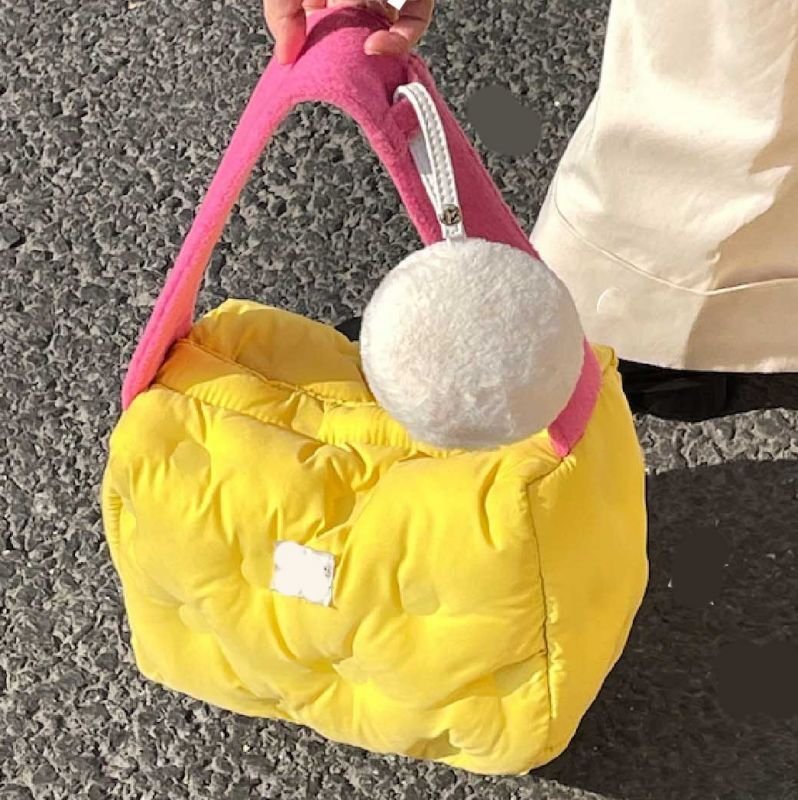 画像5: square quiche cheese tote shoulder bag スクエアキッシュチーズバッグ トートショルダーバッグ エコバッグ  (5)