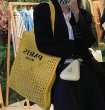 画像6: PARIS MLANO logo Hand-knitted net tote shoulder bag　PARIS MLANOロゴ 手編み網トートショルダーバッグ　かご籠バッグ (6)