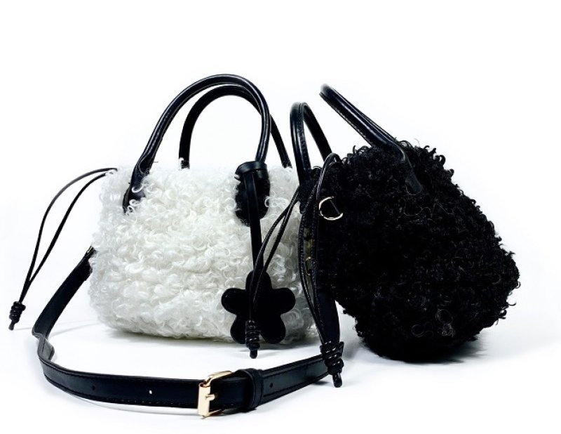 画像3: lamb wool Teddy plush tote shoulder bag ラムウールトートショルダーバッグ (3)