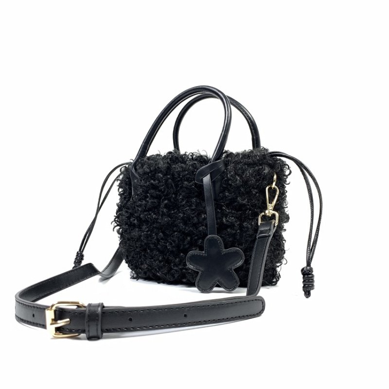 画像5: lamb wool Teddy plush tote shoulder bag ラムウールトートショルダーバッグ (5)