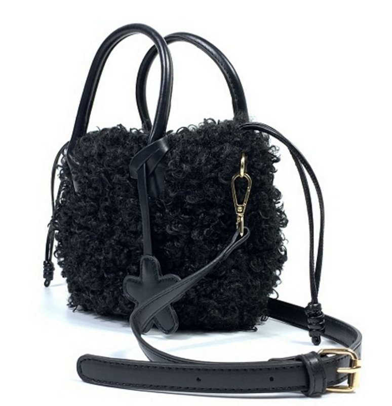 画像2: lamb wool Teddy plush tote shoulder bag ラムウールトートショルダーバッグ (2)