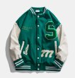 画像5: 21 nature logo color matching Stajan baseball uniform jacket blouson ユニセッ クス男女兼用 NATUREロゴ スタジャン ジャンパー ジャケット ブルゾン (5)