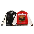画像5: towel embroidered burger  Stajan baseball uniform jacket blouson ユニセッ クス男女兼用レトロ ハンバーガー刺繡 スタジャン ジャンパー ジャケット ブルゾン (5)