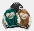 画像7: nature logo color matching Stajan baseball uniform jacket blouson ユニセッ クス男女兼用 NATUREロゴ スタジャン ジャンパー ジャケット ブルゾン (7)