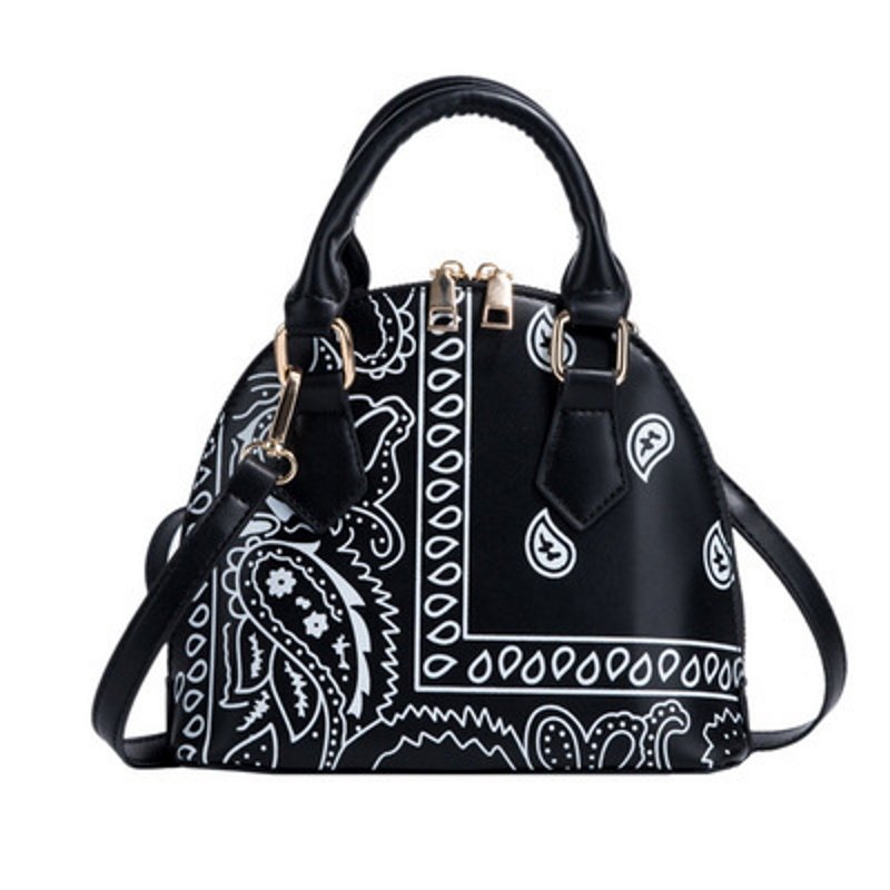 画像3: Bandana Paisley Pattern Shell Mini Tote Shoulder Bag バンダナペイズリー柄シェルミニトートショルダーバッグ  (3)