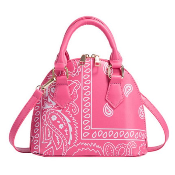 画像1: Bandana Paisley Pattern Shell Mini Tote Shoulder Bag　バンダナペイズリー柄シェルミニトートショルダーバッグ  (1)