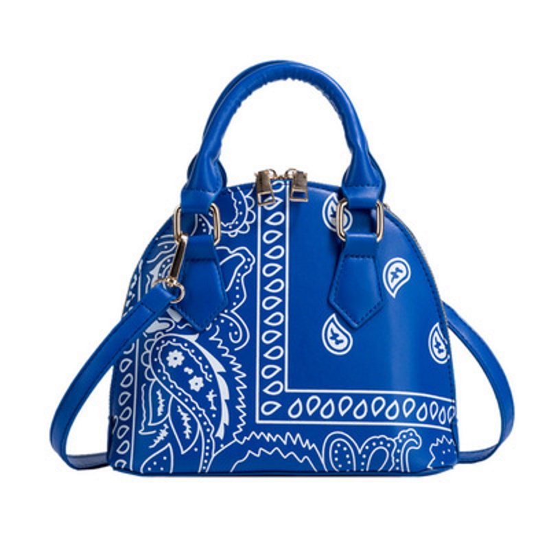 画像2: Bandana Paisley Pattern Shell Mini Tote Shoulder Bag バンダナペイズリー柄シェルミニトートショルダーバッグ  (2)