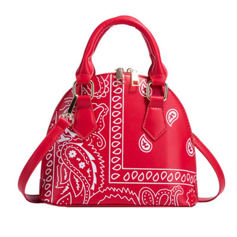画像5: Bandana Paisley Pattern Shell Mini Tote Shoulder Bag バンダナペイズリー柄シェルミニトートショルダーバッグ  (5)