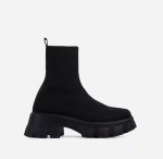 画像12: Women's  chunky sole knit Middle boots   男女兼用ユニセックスミドル 丈チャンキーソール厚底プラットフォームニットブーツ (12)