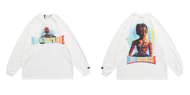 画像9: unisex MADEEXTREME cartoon  print loose long-sleeved t-shirt 男女兼用 ユニセックス コミックプリント長袖Tシャツ (9)