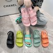 画像7:  leather candy color sandals  slippers 　キャンディーカラーレザーバックストラップサンダル スリッパ (7)