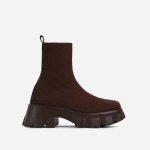 画像5: Women's  chunky sole knit Middle boots   男女兼用ユニセックスミドル 丈チャンキーソール厚底プラットフォームニットブーツ (5)