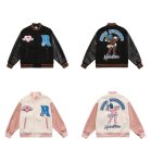 画像5: Black Angel Towel Embroidered PU Leather Sleeve baseball uniform Stajan baseball uniform jacket blouson ユニセッ クス男女兼用ブラックエンジェルエンブレム刺繍ジャンパー ジャケット ブルゾン (5)