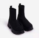 画像11: Women's  chunky sole knit Middle boots   男女兼用ユニセックスミドル 丈チャンキーソール厚底プラットフォームニットブーツ (11)