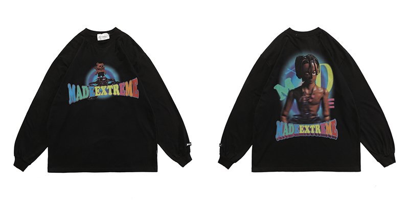 画像7: unisex MADEEXTREME cartoon  print loose long-sleeved t-shirt 男女兼用 ユニセックス コミックプリント長袖Tシャツ (7)