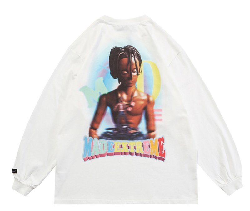 画像6: unisex MADEEXTREME cartoon  print loose long-sleeved t-shirt 男女兼用 ユニセックス コミックプリント長袖Tシャツ (6)